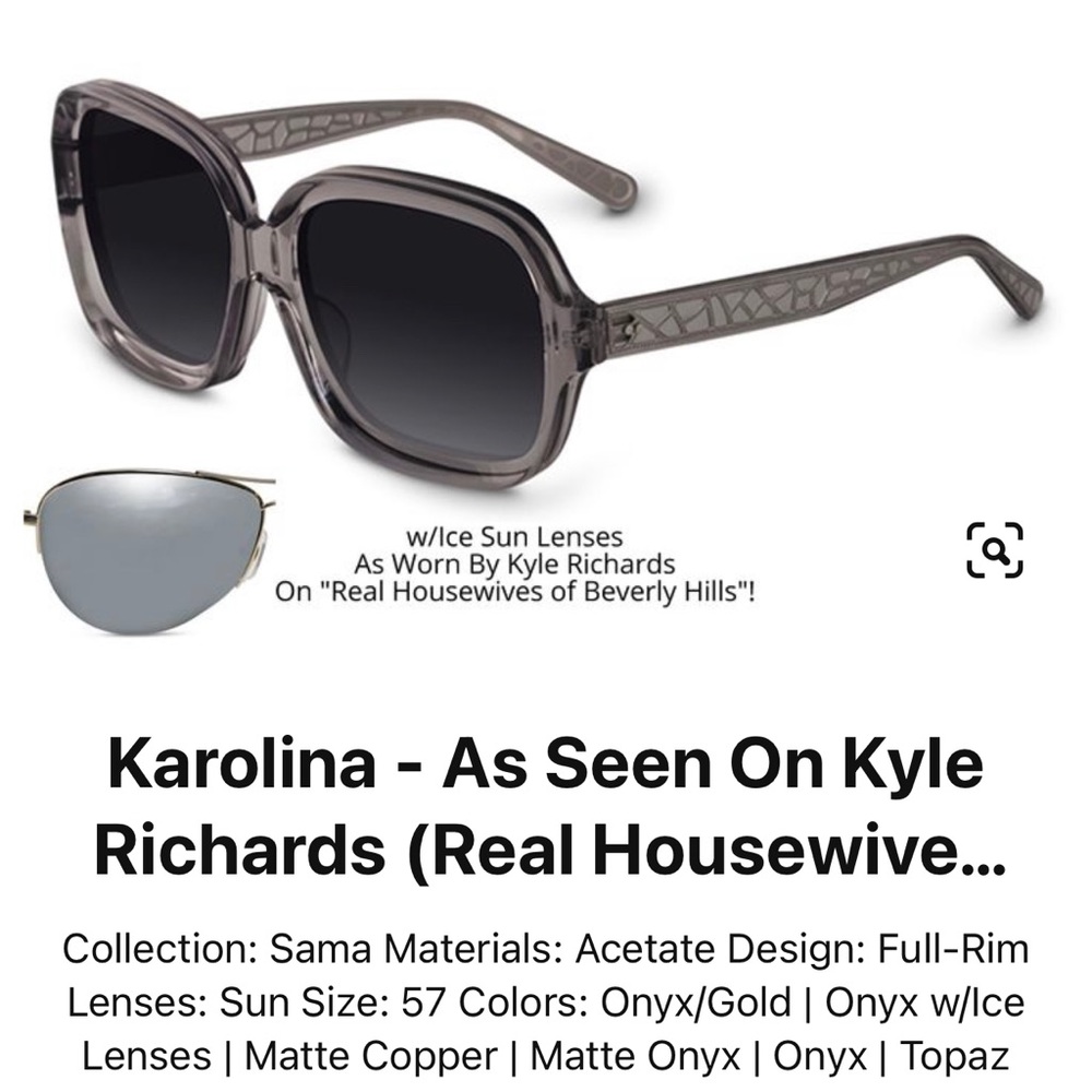 Sama Eyewear Karolina sunglasses Onyx with “Ice” lenses